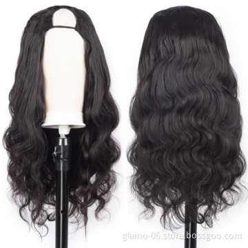 Annione Virgin Hair Human Hair Supplier Vietnamese U Part Curly Wig HD Lace Frontal Wig 360 Lace Wigs Natural Hair